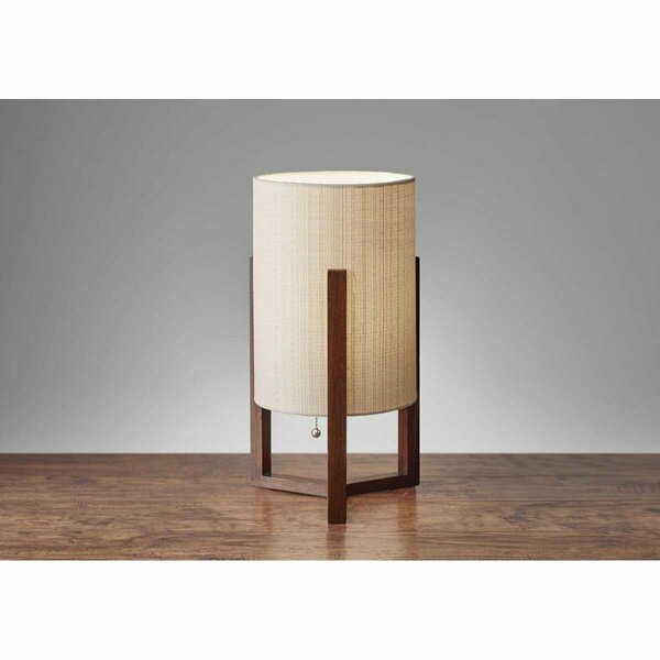 Estallar Walnut Wood & Fabric Table Lantern, 9 x 9 x 17 in. ES3093925